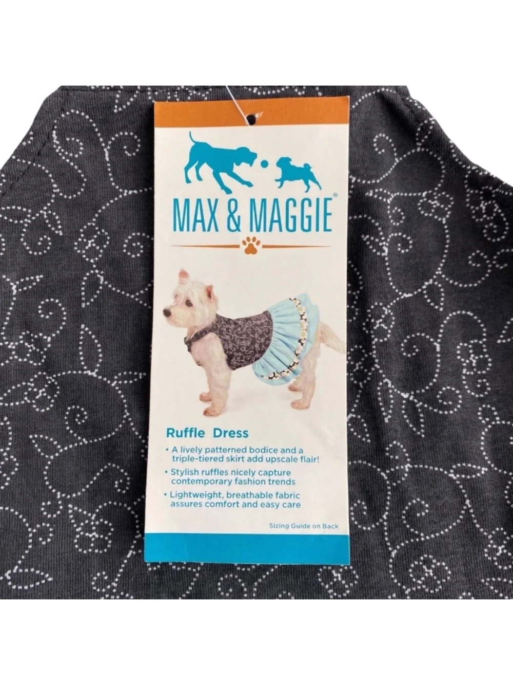 NWT Max & Maggie Black Floral Ruffle Dog Dress Size S